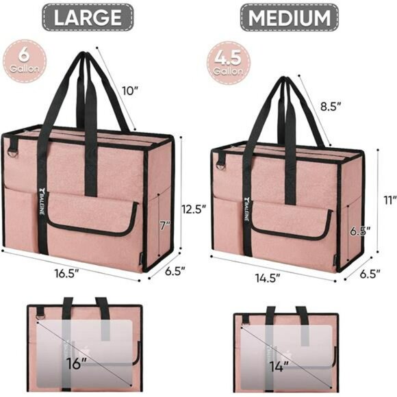 Large Utility Tote Bag with Pockets Foldable Work Nurse Teacher Travel Shoulder - Picture 2 of 7